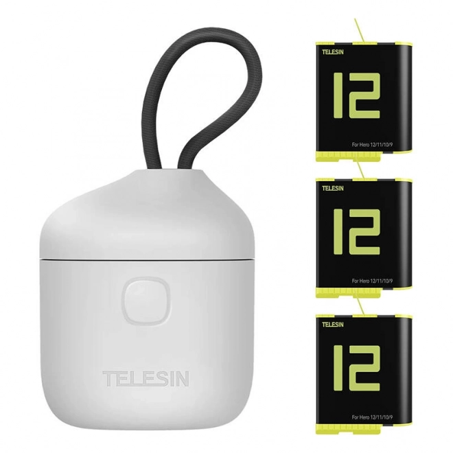 Telesin oplader Allin Box voor drie batterijen + 3 batterijen voor GoPro Hero 12/11/10/9 (geel)