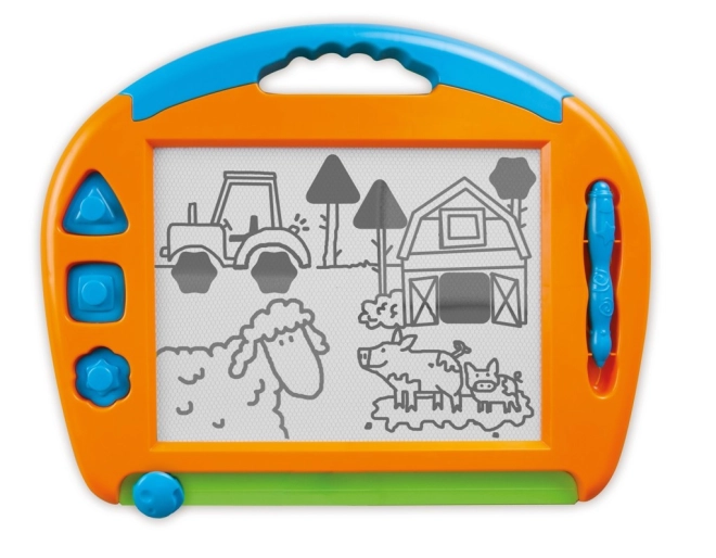 3 magnetische stempels en stylus aan koord