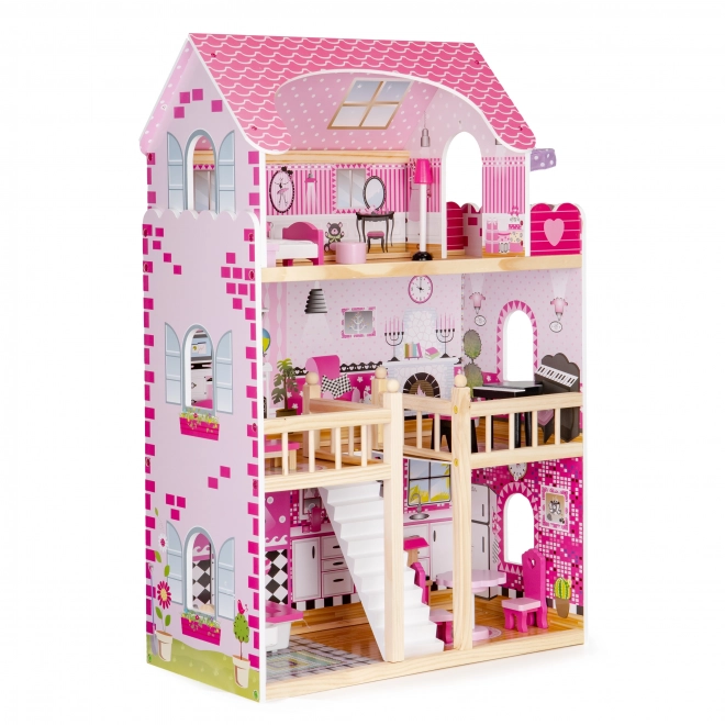 Houten poppenhuis met meubels van ECOTOYS