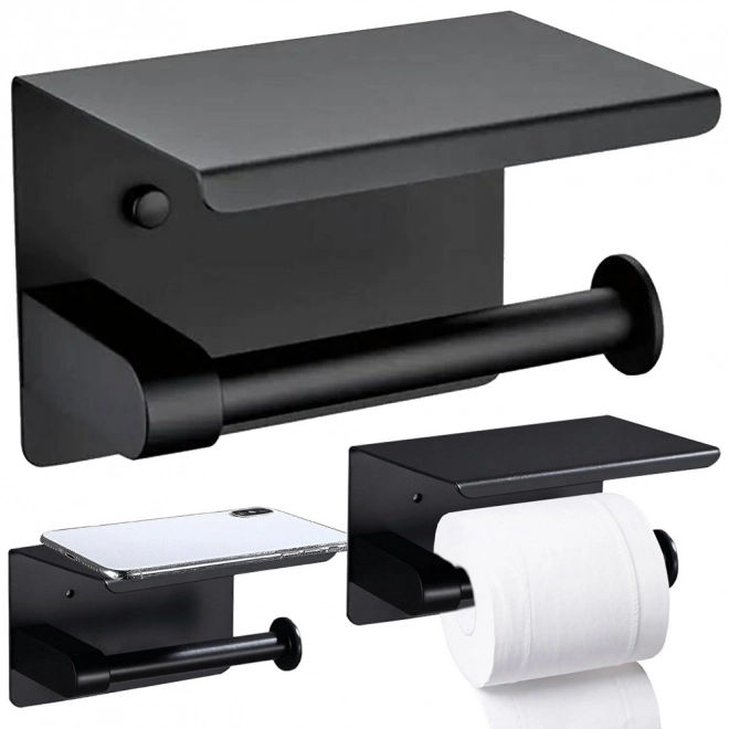 Stilvoller Toilettenpapierhalter mit Ablage für Handy im Loft-Design