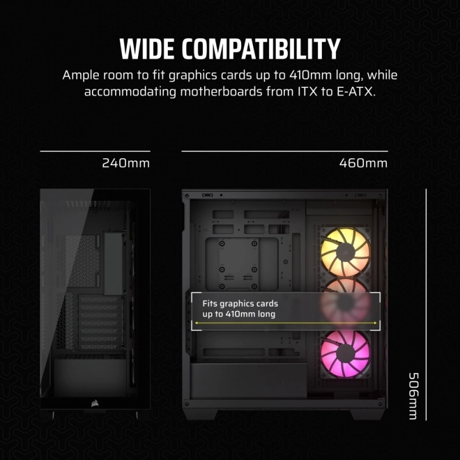 Boîtier d'ordinateur Mid-Tower 3500X ICUE LINK RGB TG noir