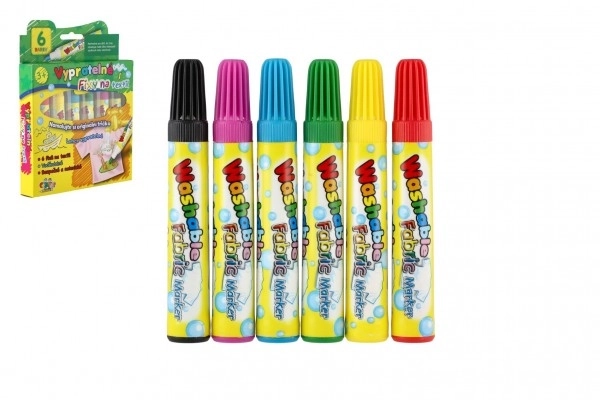 CREATOYS wasbare textielstiften, 6 stuks