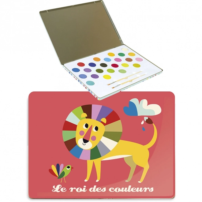 Acrylverf met metalen doos