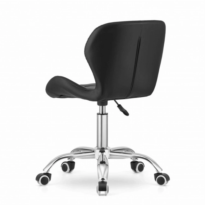 Chaise de bureau pivotante avec dossier large, cuir écologique, noir