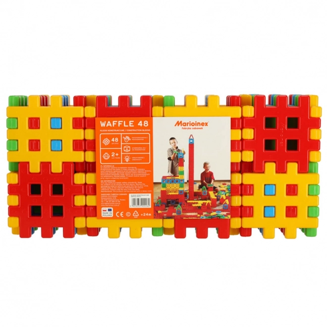 Kleurrijke bouwstenen Wafels Marioinex - 48 stuks