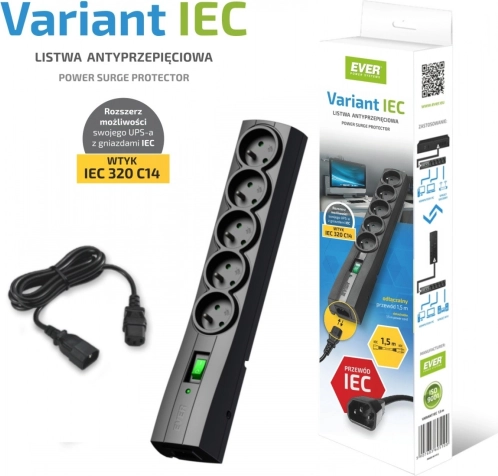 VARIANT stekkerdoos IEC 1,5 m