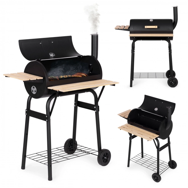 Grote tuinbarbecue met thermometer en schoorsteen
