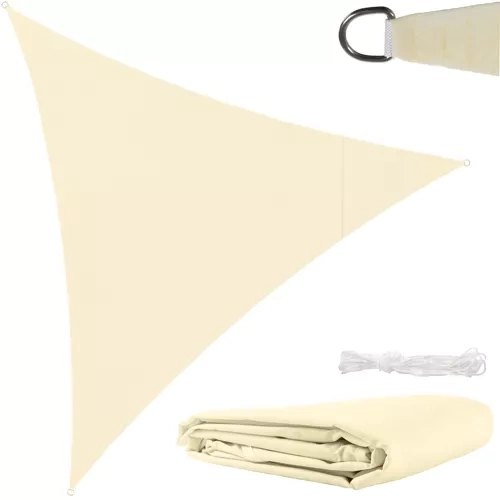 Beiger Sonnensegel Dreieck 3x3x3m