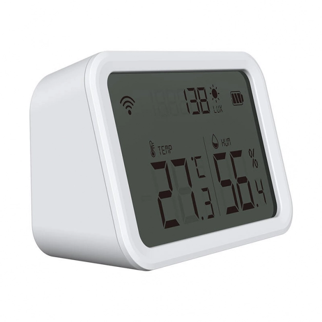 Temperatuur- en vochtigheidssensor met display en Wi-Fi-verbinding