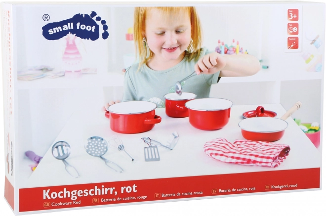 Kinderset rood metalen kookgerei Small Foot