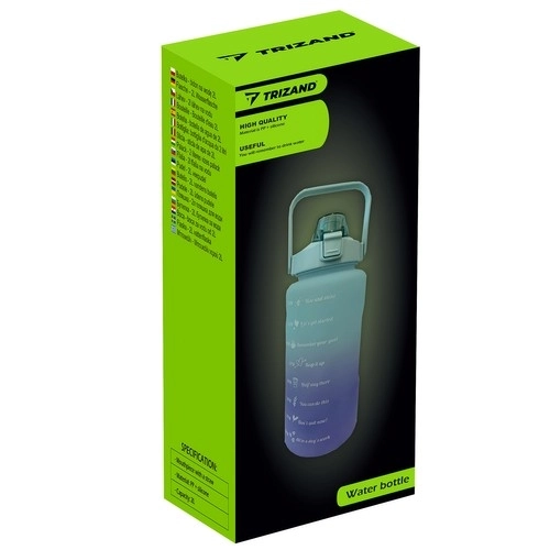 Motivierende Trinkflasche 2L Violett-Blau