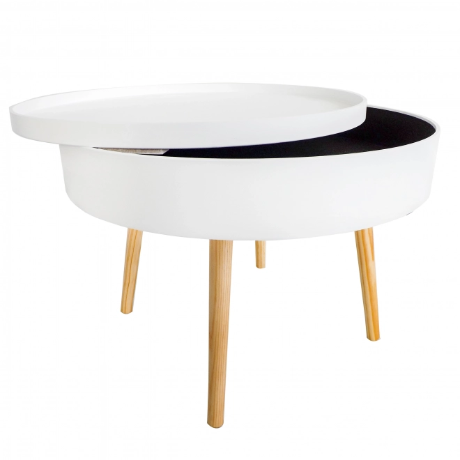 Ronde salontafel met opbergruimte 60 cm