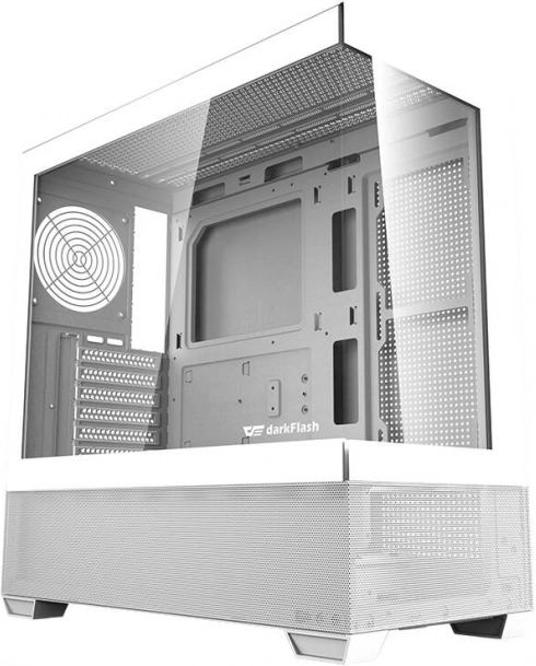 Computerbehuizing DARKFLASH DS900 Air – wit, gehard glas en hoge airflow