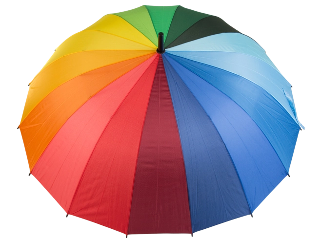 Regenboogdesign en ruime dekking