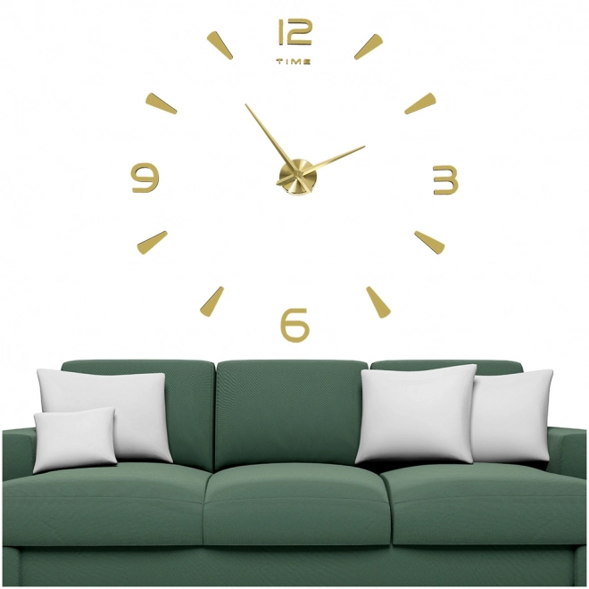 Grandes horloges murales autocollantes dorées