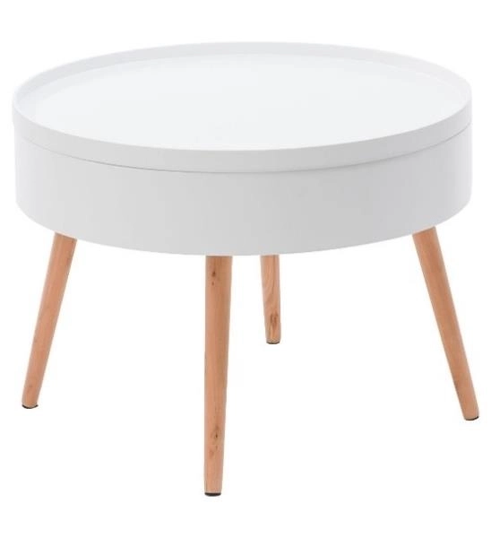 Ronde salontafel met opbergruimte 60 cm