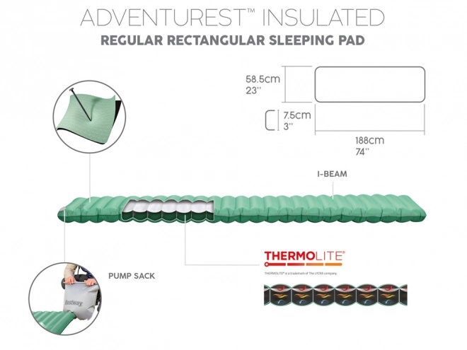 Opblaasbare mat Bestway AdventuRest 188 x 58,5 x 7,5 cm