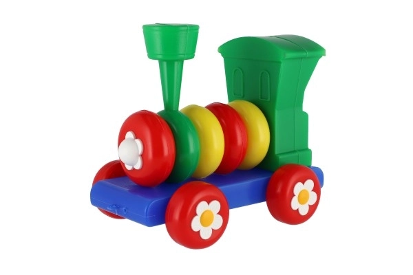 colorful plastic train for children with rings