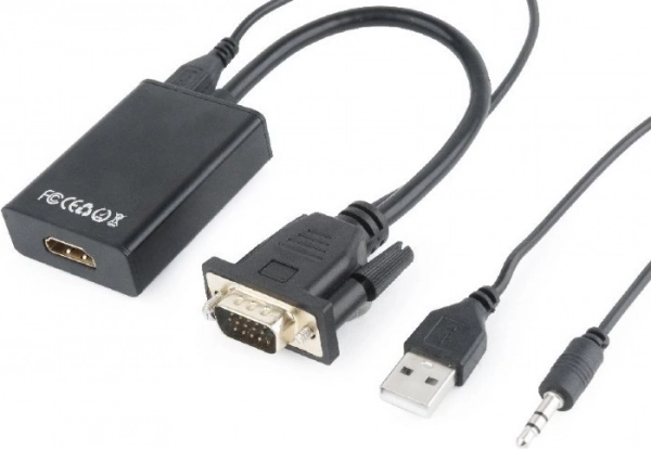 VGA to HDMI Converter 15 cm Black