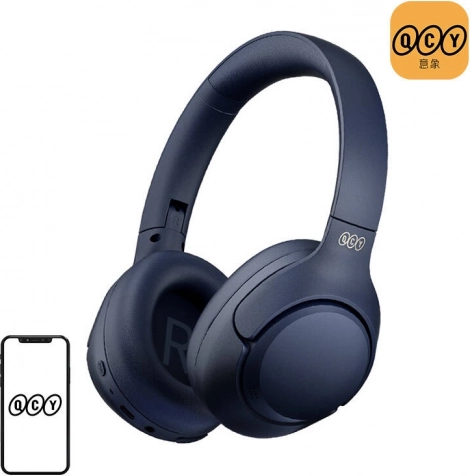 Casque sans fil QCY H3 avec réduction de bruit active, bleu