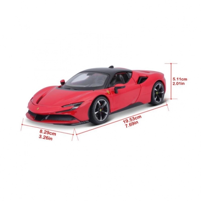 Bburago 1:24 Ferrari Top SF90 Stradale Rood