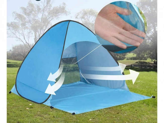 Zelfvouwende strandtent met UV-bescherming