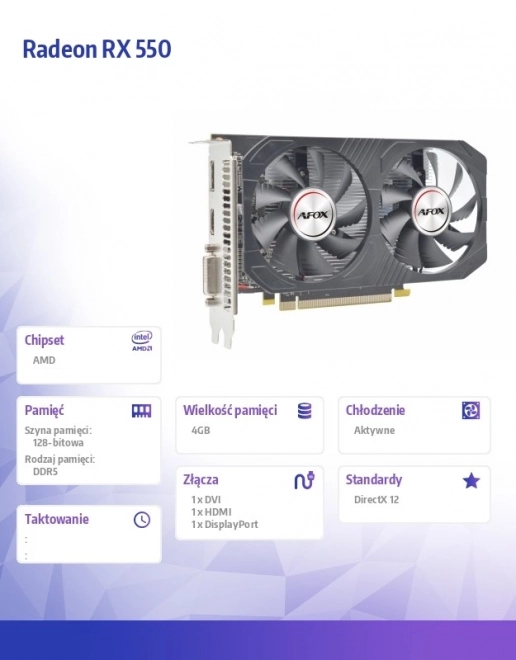 Grafische kaart Radeon RX 550 4GB GDDR5