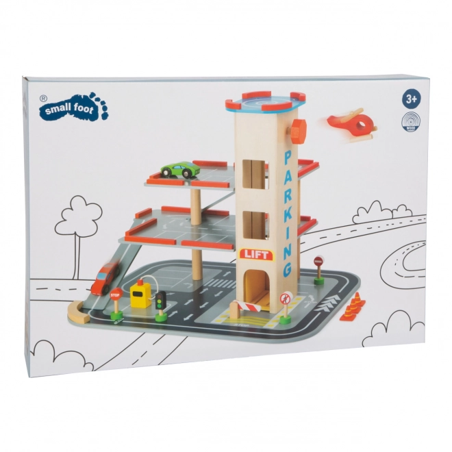 Houten parkeerplaats met lift - Small Foot