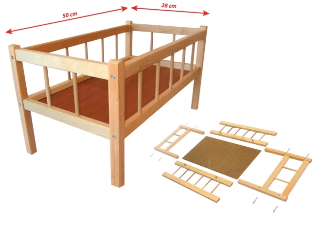 Houten poppenbed