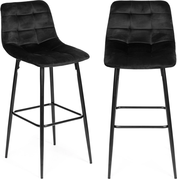 zwarte barkruk met velours zitting ModernHome