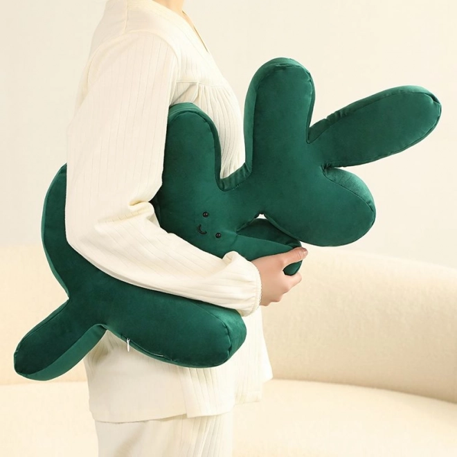 Decorative plush pillow in the shape of a leaf – type 1