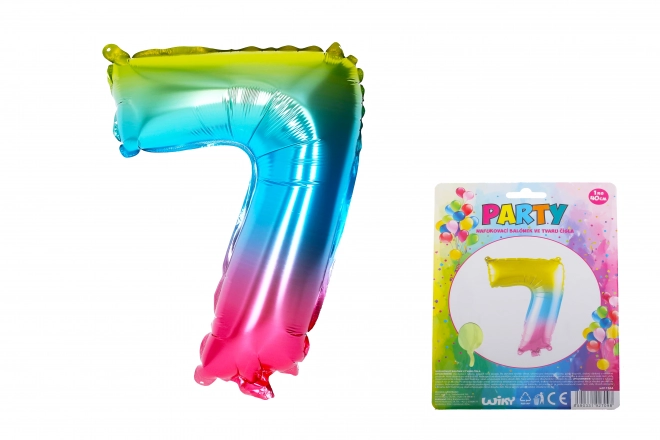 Inflatable Balloon Number 7 Rainbow