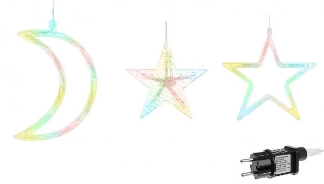 LED gekleurde gordijn met sterren en maantjes - 5 m, 138 LED