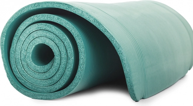 Non-slip fitness and yoga mat 180 × 60 cm, 10 mm, green