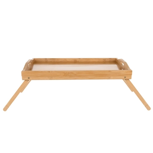 Table pliante en bambou pour lit avec fonction ordinateur portable