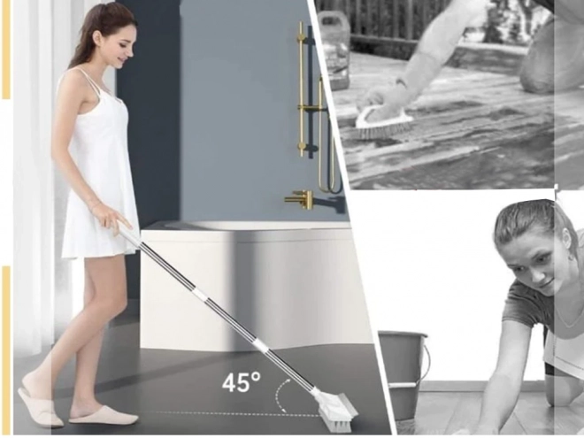 Floor Scrubbing Brush with Water Squeegee