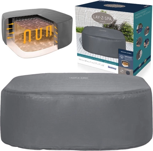 couverture thermique pour spas carrés BESTWAY Lay‑Z‑Spa EnergySense, 180 × 180 × 71 cm