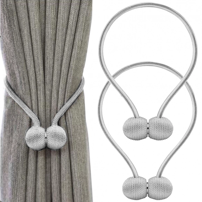 Decorative magnetic clips for curtains – White