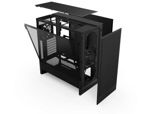 Case H5 Flow midi-toren met raam zwart