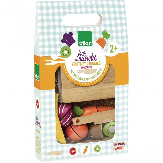 Wooden Fruit and Vegetable Basket Toy by Vilac