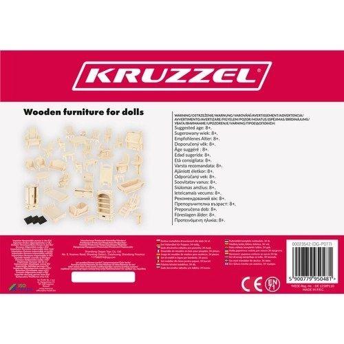 Houten poppenmeubels - set van 34 stuks