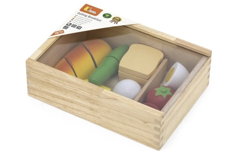 Houten ontbijdset om te snijden