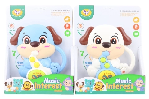 Hondje met saxofoon