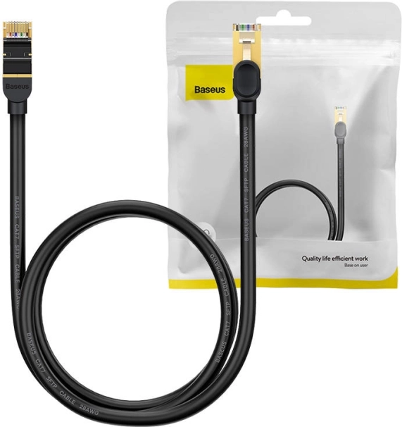 Baseus RJ45 Ethernet Cable, 10 Gb/s, 1 m, Black