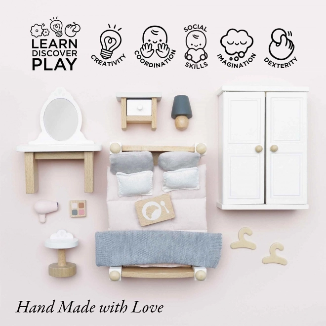 Meubelset voor slaapkamer voor poppenhuis