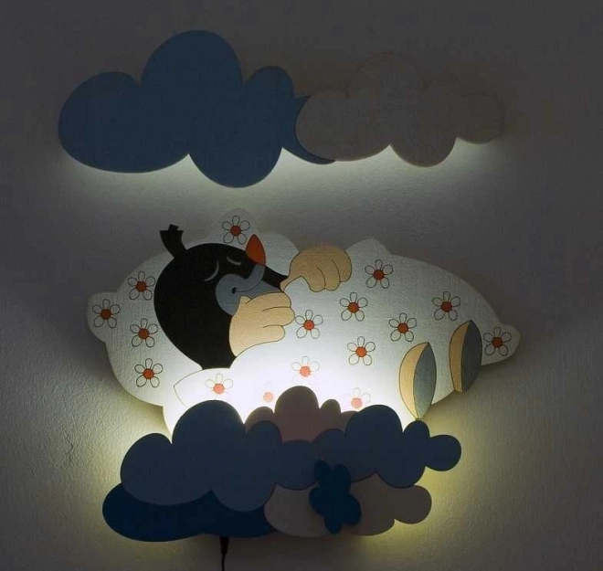 Kinder-LED-Lampe Maulwurf im Federbett mit Fernbedienung