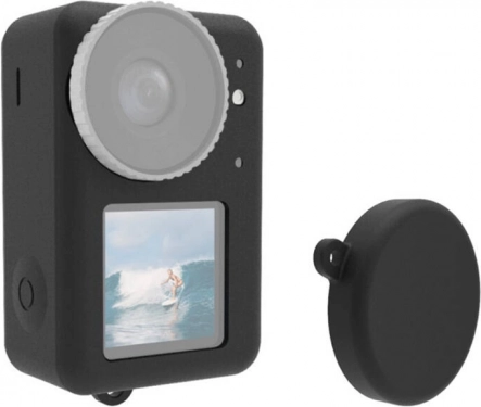 PULUZ Silikonhülle für DJI OSMO ACTION 3/4/5 PRO mit Objektivdeckel – schwarz