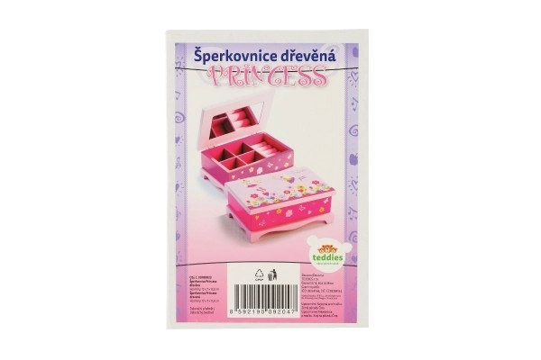 Princess sieradendoos spiegel hout 17x7x11,5cm in doos