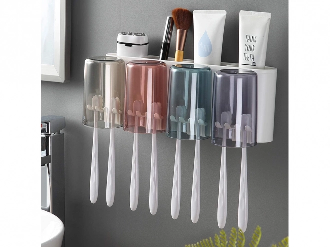 Organizer voor tandenborstels met tandpastadispenser