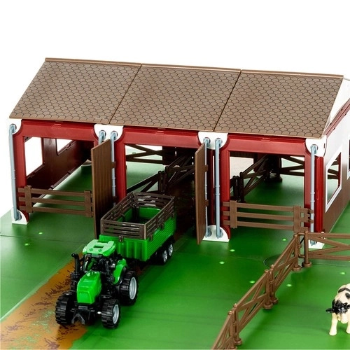 Boerderij met dieren + 2 tractoren met aanhangers